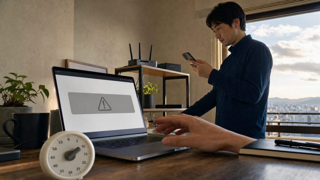 更新の連打を止めて429エラーを別端末で確認する利用者