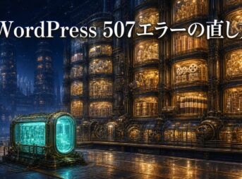 保存カプセルで満杯になった多層保管庫と507エラーの立体場面
