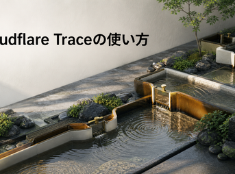 Cloudflare Traceの使い方を水理観測庭園で表した画像