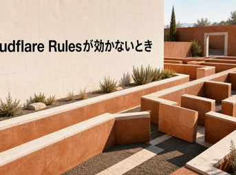 Cloudflare Rulesが効かない原因をテラコッタ迷路で表した画像
