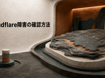Cloudflare障害とWordPress固有問題の切り分けを地質観測室で表した画像