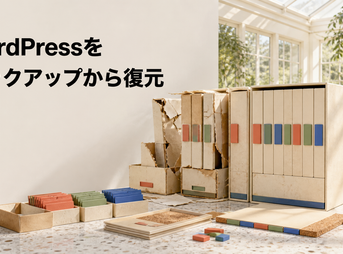 WordPressをバックアップから復元する方法をアーカイブ修復工房で表した画像