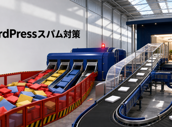 WordPressの迷惑投稿を仕分けて正規の問い合わせを通す設備を表した画像 |